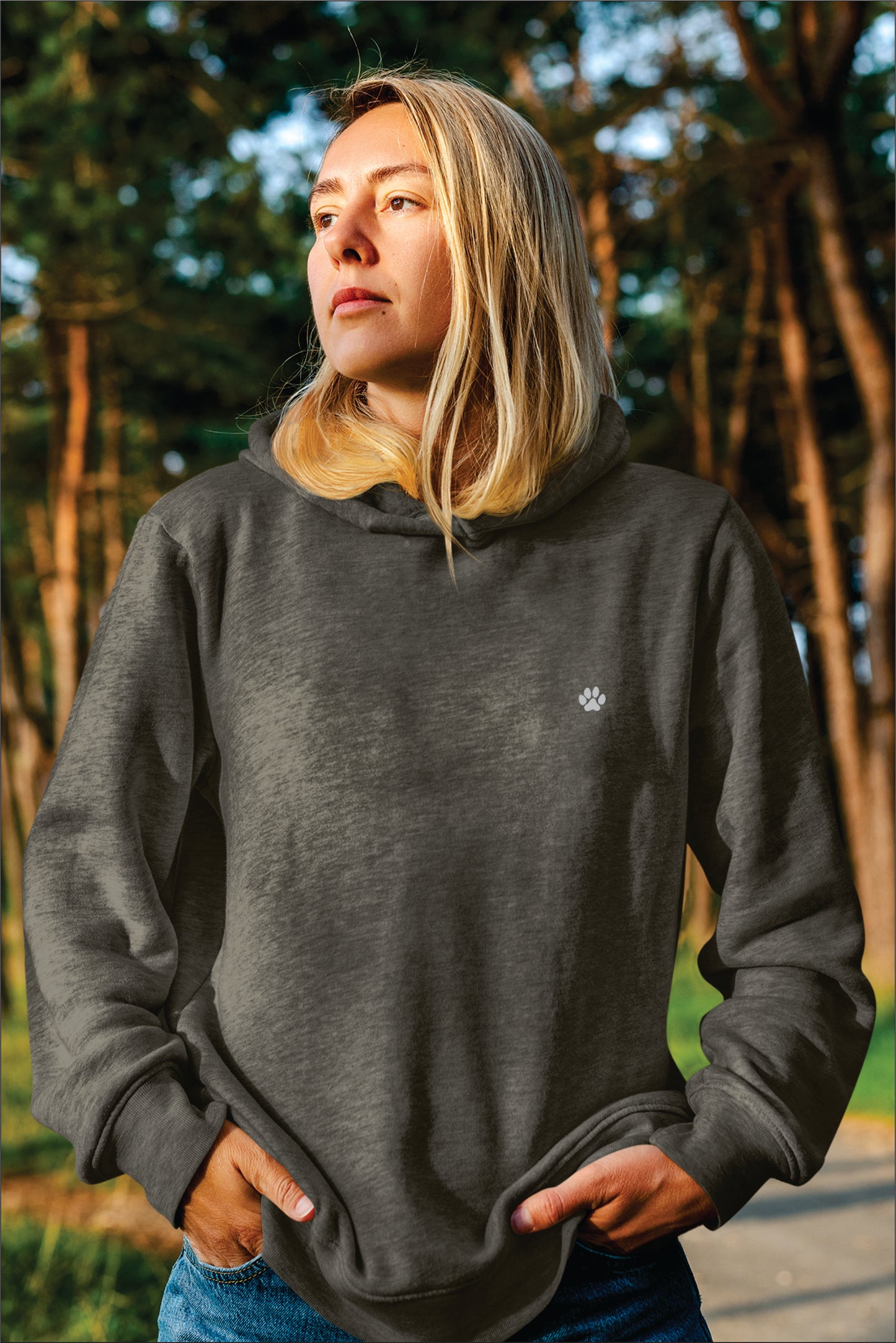 Unisex Charcoal Melange Grey Hoodie