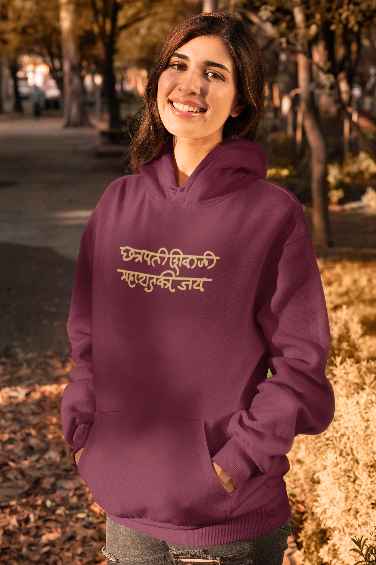 Unisex "chhatrapati shivaji maharaj ki jai" Embroidery/Printed Hoodie