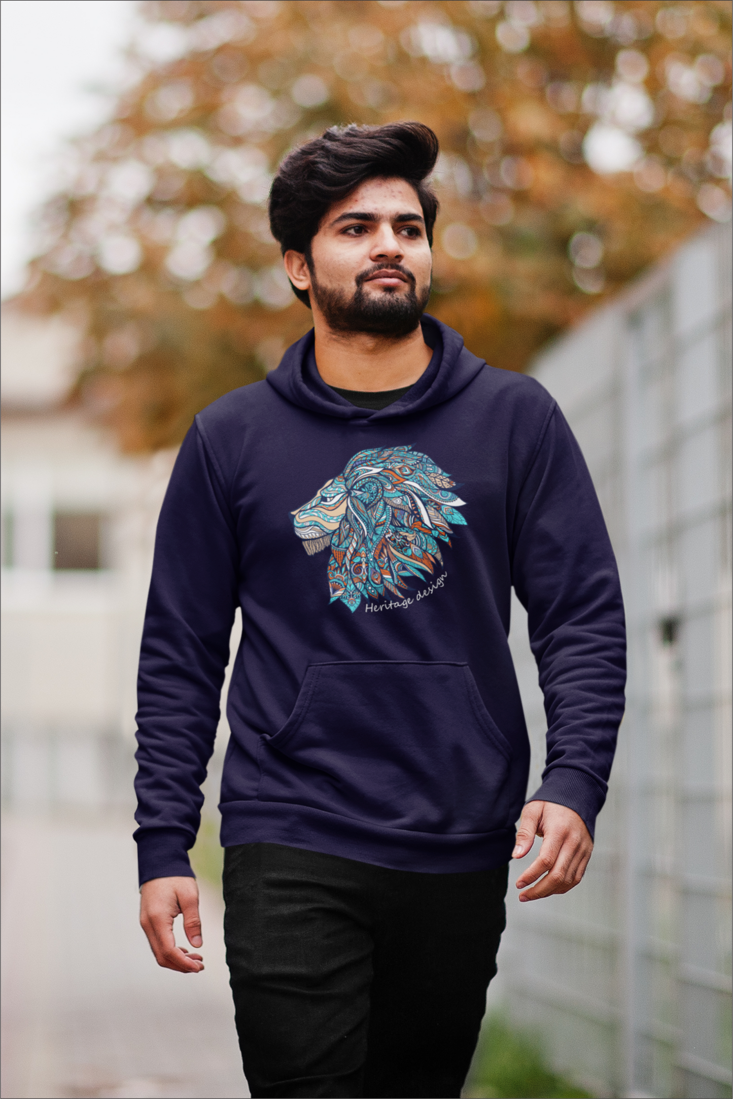 Unisex Lion Embroidery/Printed Hoodie