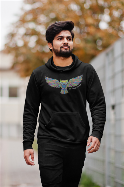 Unisex Owl Embroidery/Printed Hoodie