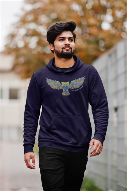 Unisex Owl Embroidery/Printed Hoodie