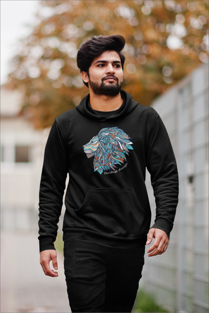 Unisex Lion Embroidery/Printed Hoodie