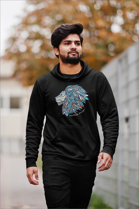 Unisex Lion Embroidery/Printed Hoodie