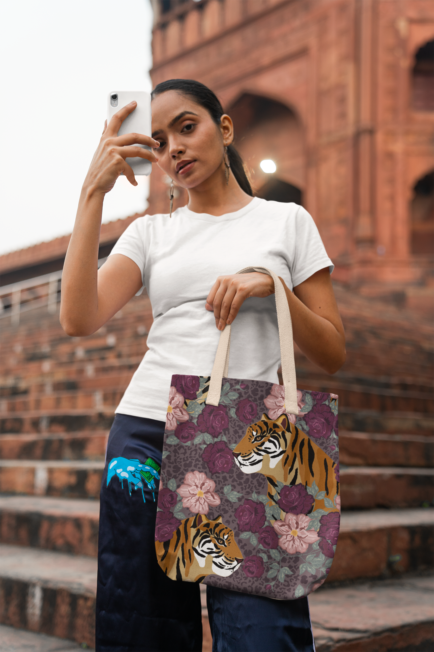 Floral Tiger Tote